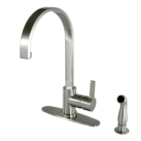 Kingston Brass LS8718CTLSP Gourmetier Continental Kitchen Faucets With Pull-Down Sprayer; Satin Nickel